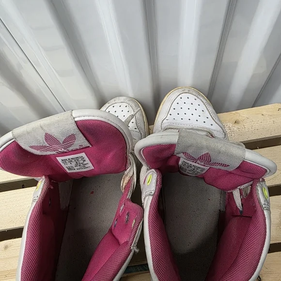 Adidas Kids' White, Pink, and Blue Sneakers - Picture 6 of 10